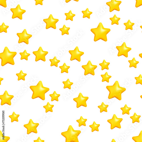 Yellow 3d stars on white background vector illustration design.