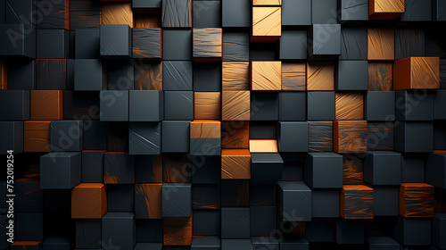 Abstract cube geometric shapes background