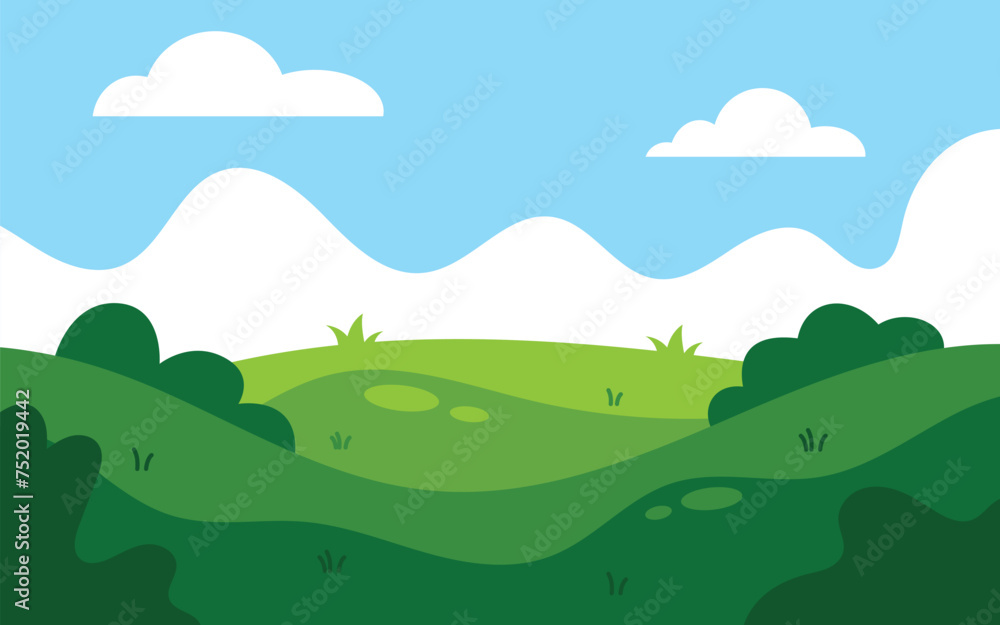 Green filed landscape scenery