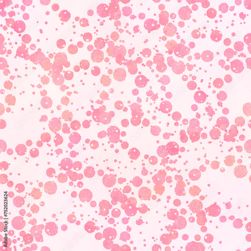 ピンクの水玉の背景素材