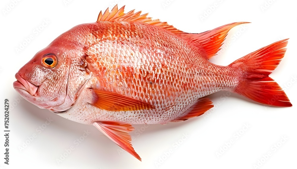 Fototapeta premium Whole fresh red snapper isolated on white background