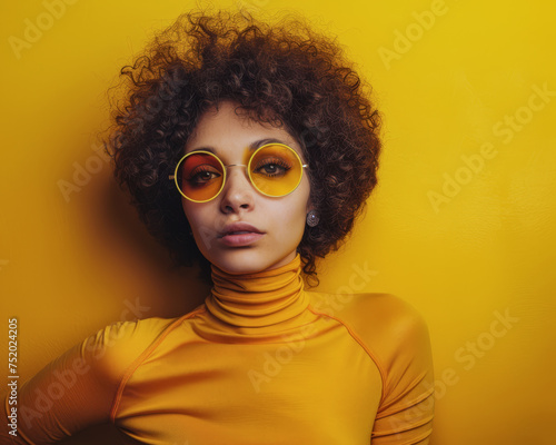 Portrait of a young woman from the 70s