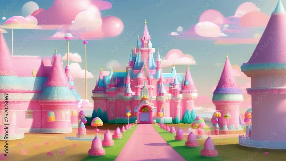 Princess Castle Birthday Party in the City Park with Pink Balloons Princess Castle Birthday Party in the City Park with Pink Balloons