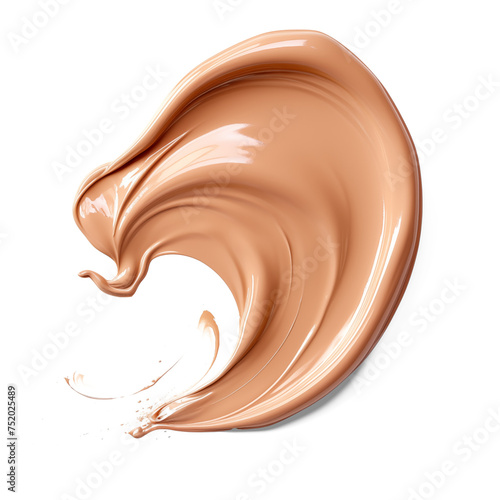 close up of beauty liquid powder stroke on white background