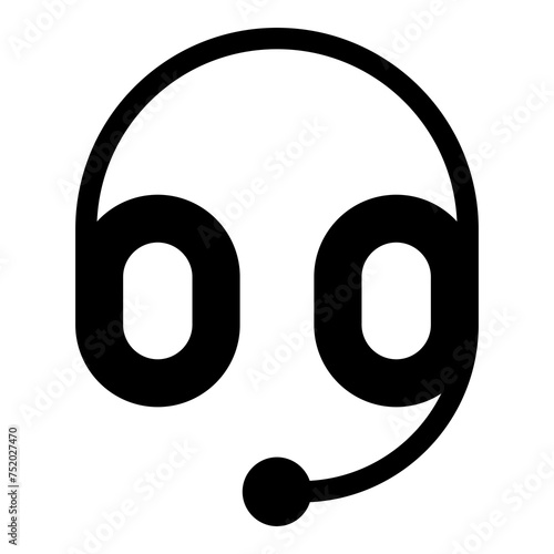 Headset icon for gamer, call support and communication