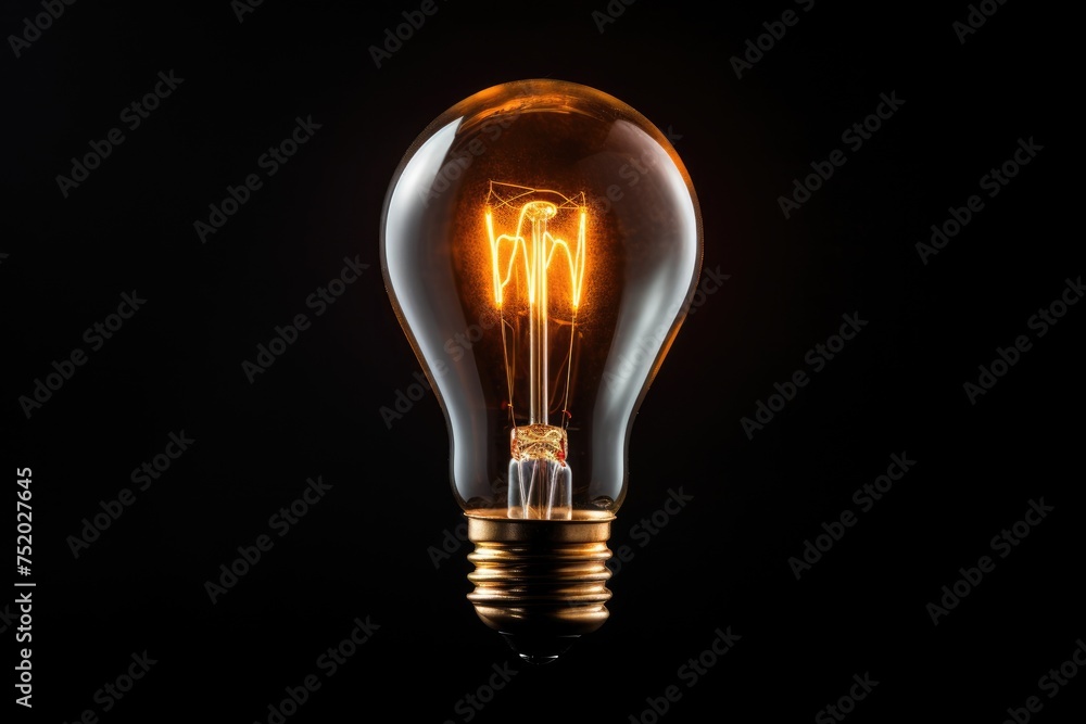 Tungsten light bulb lit on black background, Incandescent light bulb,
Ai generated Tungsten light bulb lit on black background, Incandescent light bulb,
Ai generated