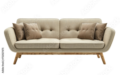 Contemporary Industrial Sofa Design isolated on transparent Background