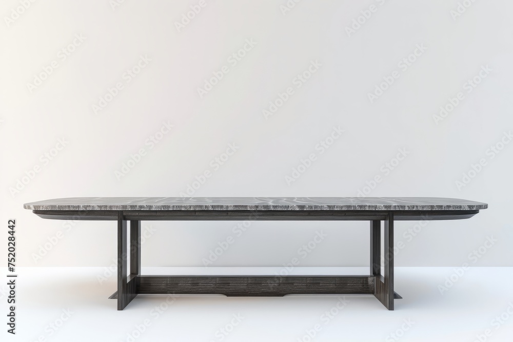 Sleek dining space featuring long grey dining table, on isolated white background, Generative AI Sleek dining space featuring long grey dining table, on isolated white background, Generative AI