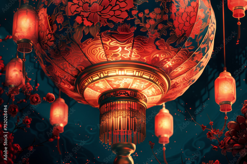 Obraz premium lanterns in the temple