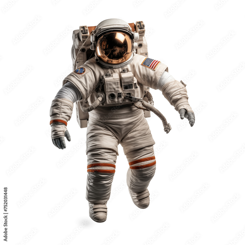 astronaut in space isolated on white background.