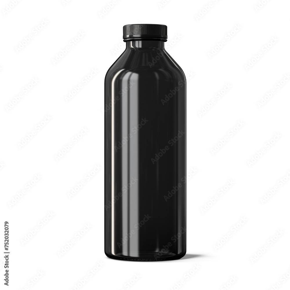 black bottle isolated on white