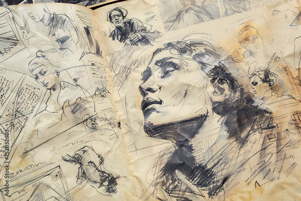 Abstract artistic sketch art texture Generative Ai Abstract artistic sketch art texture Generative Ai