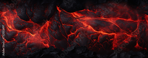 Melting of volcanic rock, lava texture background and banner