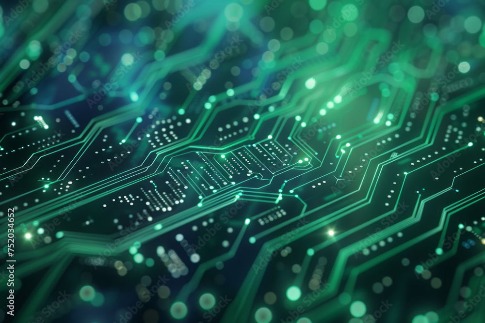 Innovative Technology Concept:  Use a color palette of digital blues and greens, incorporating circuit-like patterns and blockchain elements to convey a sense of innovation and technology.