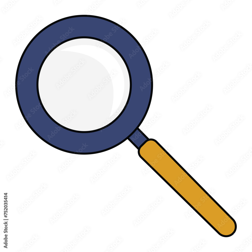 Magnifying glass or search icon, flat vector graphic on isolated background. Magnifying glass or search icon, flat vector graphic on isolated background.