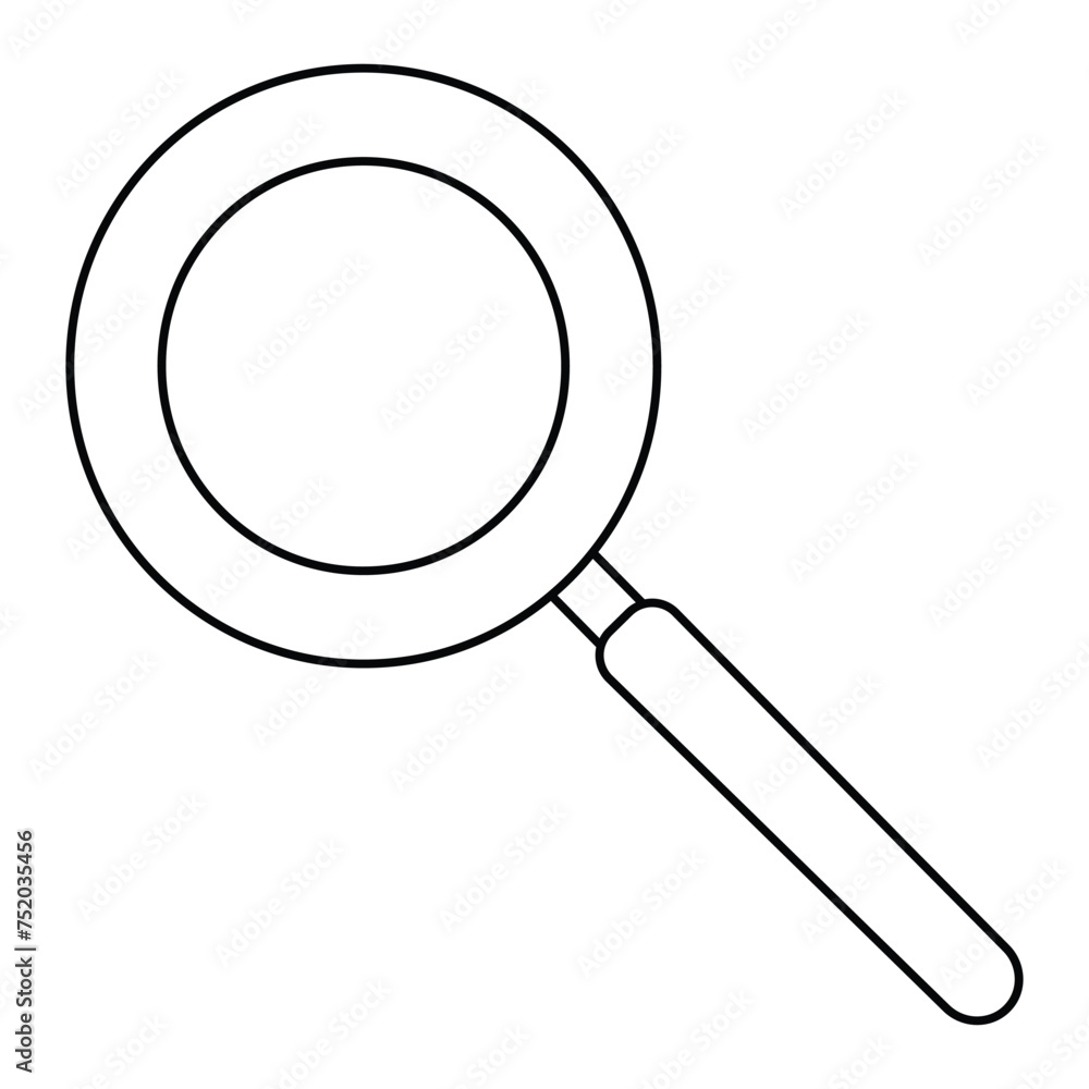 Magnifying glass or search icon, flat vector graphic on isolated background. Magnifying glass or search icon, flat vector graphic on isolated background.