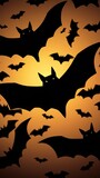 paper bats shadow orange background