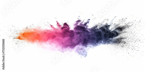 colorful of smoke explosion, isolated on white background