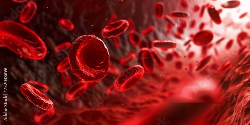 blood cells flowing through vein