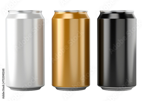 Aluminum can on a transparent background. 