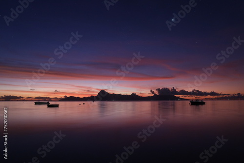 sunset over the sea French Polynesia Tahiti