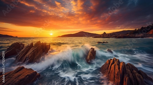 Fantastic sunrise over the sea dramatic scenes of beauty © Bushra