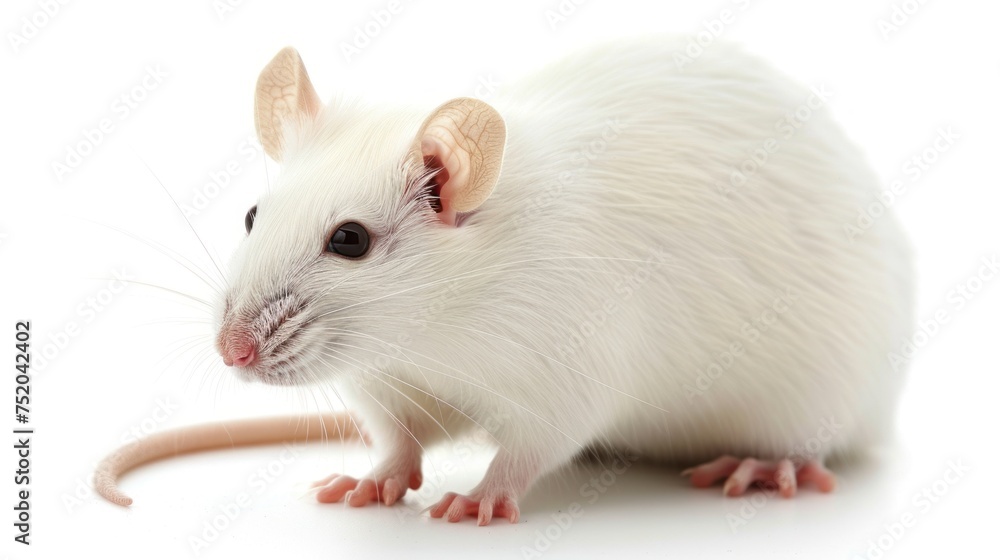 White rat on white background White rat on white background