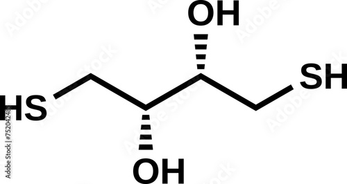 Dithiothreitol structural formula, vector illustration 