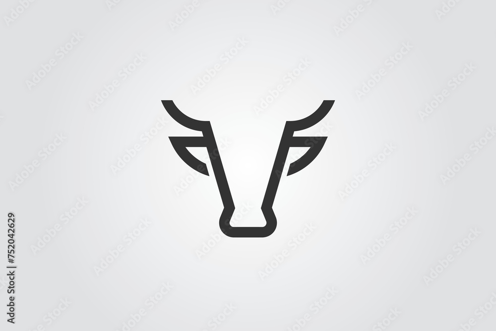 Cow line minimal logo Cow line minimal logo