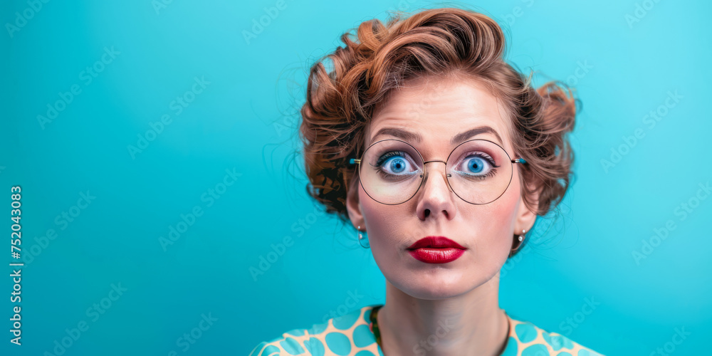 Portrait of a young woman from the 60s isolated from a copy space background Portrait of a young woman from the 60s isolated from a copy space background
