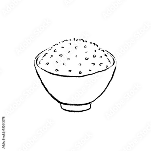 ごはん　白米　線画