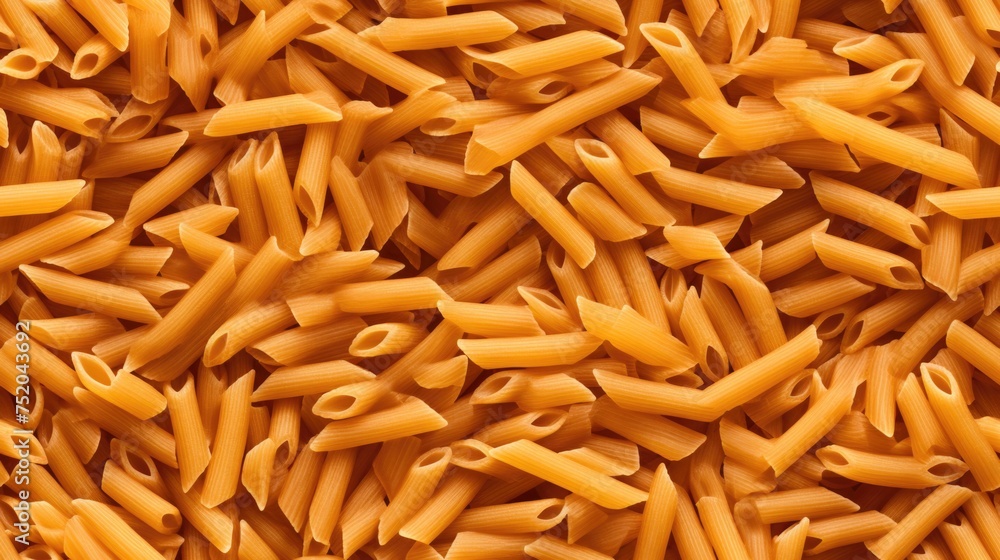 Penne pasta seamless pattern, closeup food repeated background Penne pasta seamless pattern, closeup food repeated background