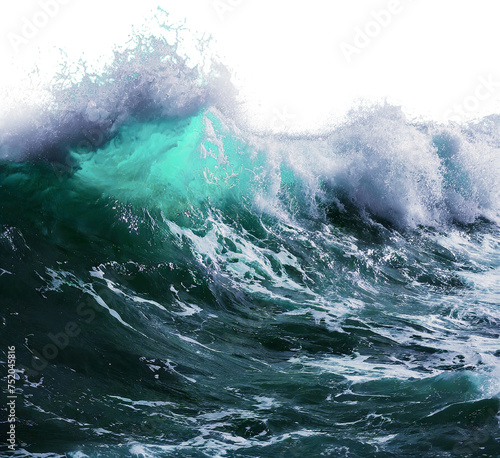 透明な背景に巨大な海の波 © KS