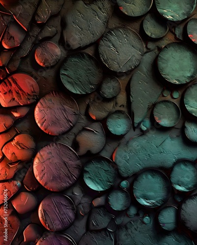 Abstrakter cooler Hintergrund mit runden Elementen - bunte Farben - generative KI