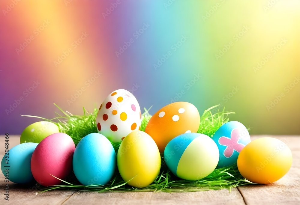 easter eggs in a nest easter eggs in a nest