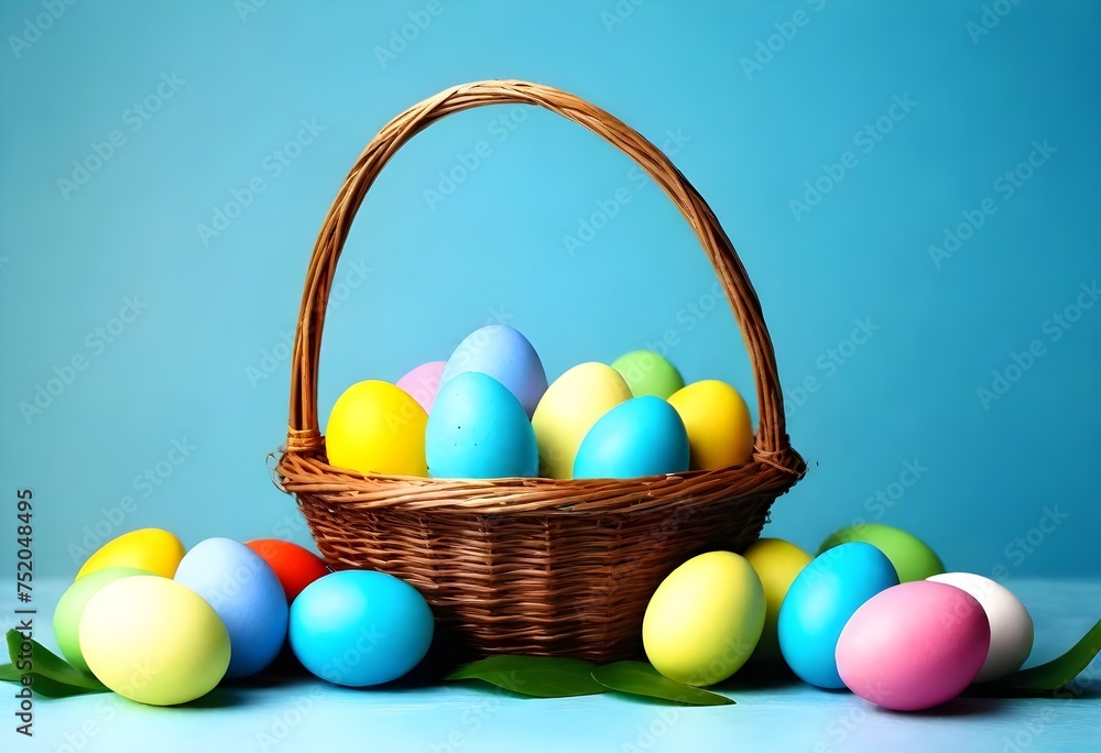 easter eggs in basket easter eggs in basket