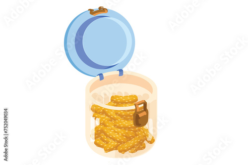 The Sesame Cookies Are In An Open Glass Container | Eid Al-Fitr Snack 
