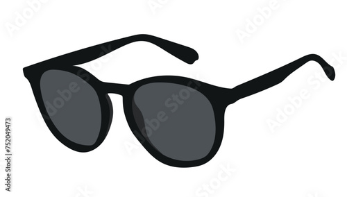 Sunglasses Vector Illustration. Aviator style sunglasses. Fashionable black sunglasses. 