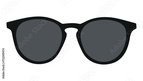 Black vector oval glasses. Aviator style sunglasses. 11:11 photo