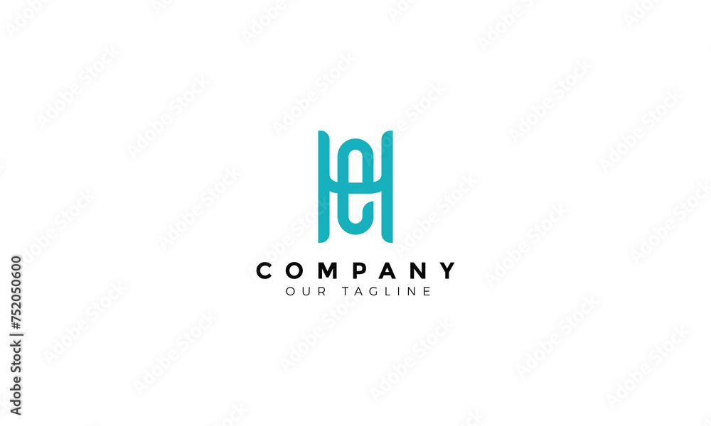 Abstract/elegant/geomatric logo design letter H with letter E monogram for company