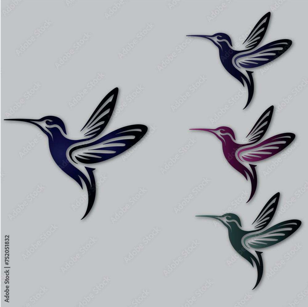 Fototapeta premium hummingbird modern logo design vector template