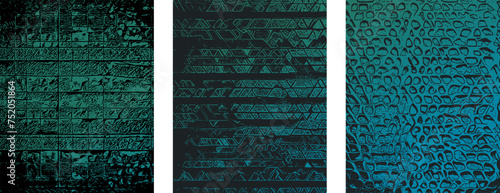 Vektor Set - Abstrakter Hintergrund mit Pflasterstein Textur und Farbverlauf - Modernes cooles Muster