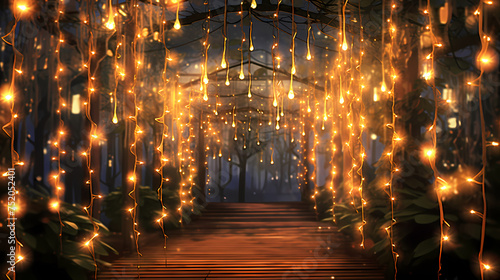 Celebrate festive nights with decorative lights  romantic and beautiful night atmosphere