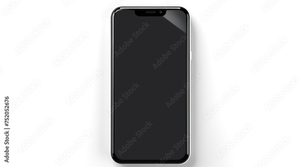 Modern black cell phone on clean white background. Suitable for technology concepts Modern black cell phone on clean white background. Suitable for technology concepts