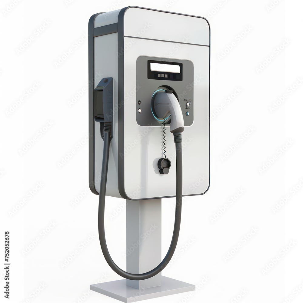 electric car charging station isolated on a white background electric car charging station isolated on a white background