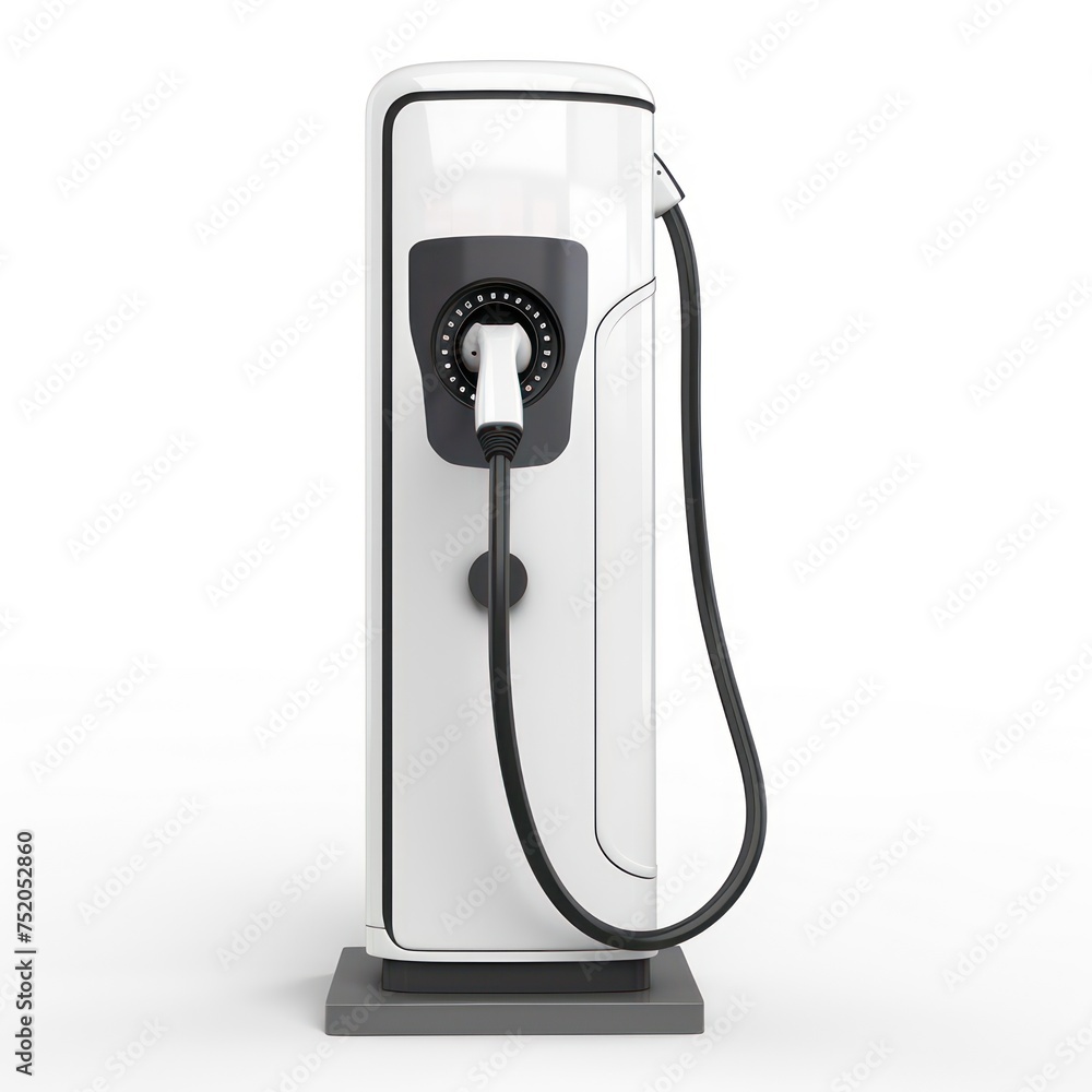 Fototapeta premium electric car charging station isolated on a white background