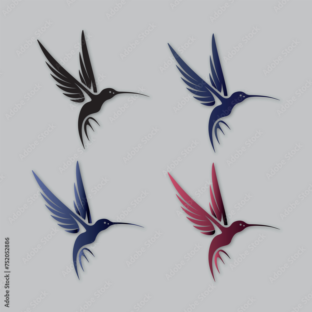 Obraz premium hummingbird modern logo design vector template