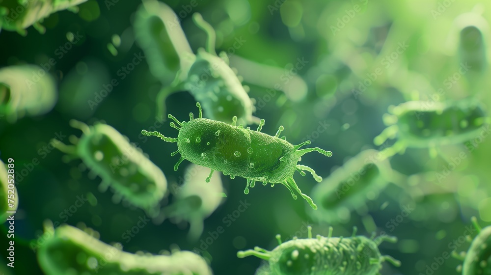 Bacteria and viruses under a microscope. Shallow depth of field. Bacteria and viruses under a microscope. Shallow depth of field.