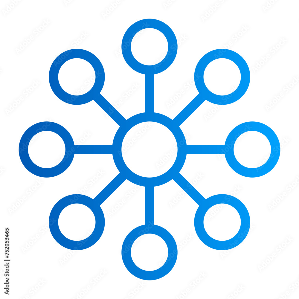 This is the Network icon from the Data Storage and Databases icon collection with an Outline gradient style This is the Network icon from the Data Storage and Databases icon collection with an Outline gradient style