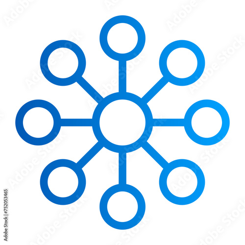 This is the Network icon from the Data Storage and Databases icon collection with an Outline gradient style